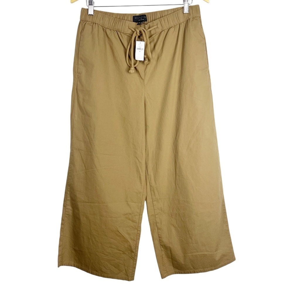 BANANA REPUBLIC FACTORY Tan Wide Leg Crop Elastic Draw String Waist Pants Medium